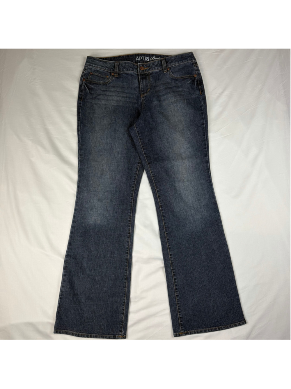 APT. 9 Bootcut Jeans Women Denim 12 Maxwell Fit Stretch Medium Wash Y2K Bling